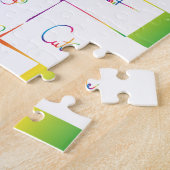 手書カラフルき前向き感動的の単語 ジグソーパズル (側面)