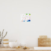 手書カラフルき前向き感動的の単語 ポスター (キッチン)