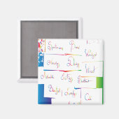 手書カラフルき前向き感動的の単語 マグネット (正面/裏面)