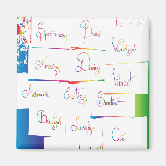 手書カラフルき前向き感動的の単語 マグネット