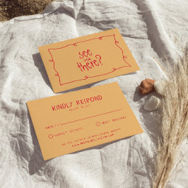 手書カラフルはっきりしたレトロユニークR 出欠カード