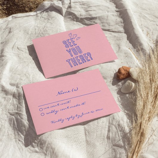 手書カラフルファンキーレトロ結婚詳細 出欠カード