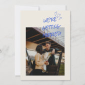 手書カラフルファンキー写真結婚 招待状 (裏面)