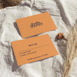 手書カラフルモダンレトロ結婚詳細 出欠カード