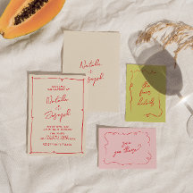 手書カラフルモダン結婚はっきりしたヴィンテージ