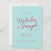 手書カラフルモダン結婚ファンキーレトロ セーブザデート (裏面)