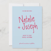 手書カラフルモダン結婚ファンキーレトロ セーブザデート (裏面)