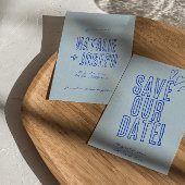 手書カラフルモダン結婚ユニークレトロ セーブザデート