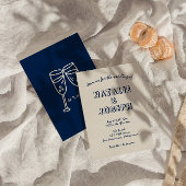 手書カラフルモダン結婚ユニークレトロ 招待状