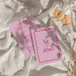 手書カラフルモダン結婚レトロ詳細 エンクロージャーカード