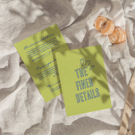 手書カラフルモダン結婚レトロ詳細 エンクロージャーカード