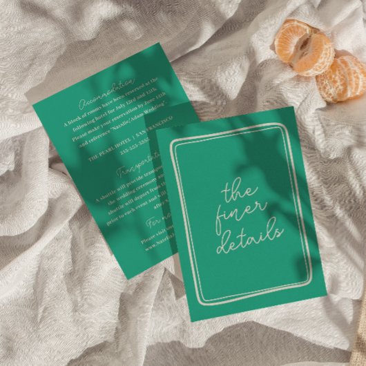 手書カラフルモダン結婚レトロ詳細 エンクロージャーカード