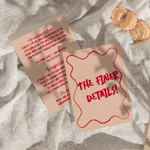 手書カラフルモダン結婚レトロ詳細 エンクロージャーカード