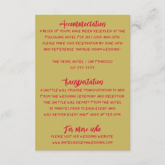 手書カラフルモダン結婚レトロ詳細 エンクロージャーカード (正面)