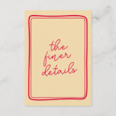 手書カラフルモダン結婚レトロ詳細 エンクロージャーカード (裏面)