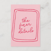 手書カラフルモダン結婚レトロ詳細 エンクロージャーカード (裏面)