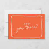 手書カラフルユニーク結婚はっきりしたレトロ 出欠カード (裏面)