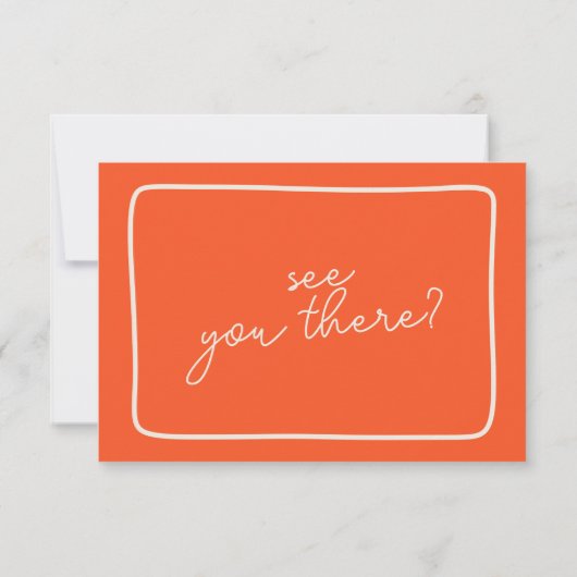 手書カラフルユニーク結婚はっきりしたレトロ 出欠カード (裏面)