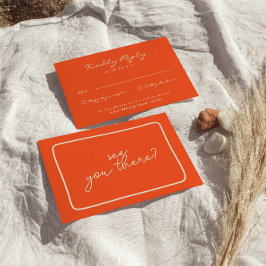 手書カラフルユニーク結婚はっきりしたレトロ 出欠カード