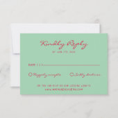 手書カラフルユニーク結婚はっきりしたレトロ 出欠カード (正面)