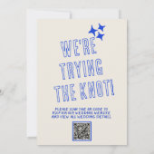 手書カラフルユニークQRコード結婚s 招待状 (裏面)