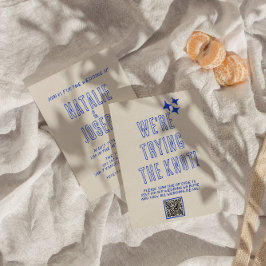 手書カラフルユニークQRコード結婚s 招待状