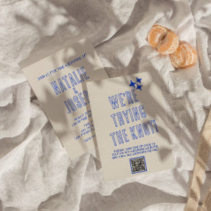 手書カラフルユニークQRコード結婚s 招待状