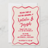 手書カラフル明はっきりしたき 招待状 (正面)