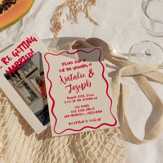 手書カラフル明はっきりしたき 招待状