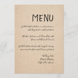 手書クラシカルきメ結婚ニュー・カード メニュー