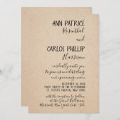 手書クラシカルき結婚式招待状カード 招待状 (正面/裏面)