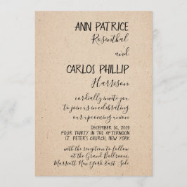 手書クラシカルき結婚式招待状カード 招待状