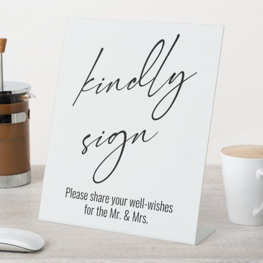 手書コンテンポラリーき「親切な署名」タイポグラフィ 台座サイン (インサイチュ)