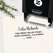 手書シンプルき名が白い差出人住所 セルフインキングスタンプ