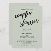 手書シンプルき聖人カップルベビーシャワー 招待状 (正面/裏面)