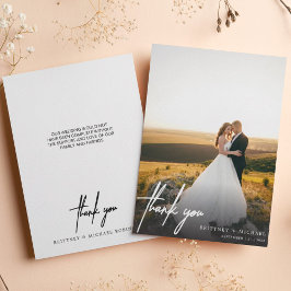 手書シンプル写真サンキューカード サンキューカード