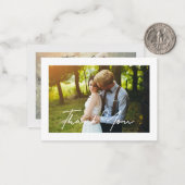 手書スタイリッシュき結婚の写真サンキューカード ノートカード (正面/裏面インサイチュ)