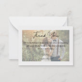 手書スタイリッシュき結婚の写真サンキューカード ノートカード (裏面)