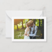 手書スタイリッシュき結婚の写真サンキューカード ノートカード (正面)