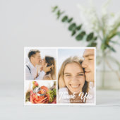 手書スタイリッシュき結婚の3枚の写真コラージカード (スタンド正面)