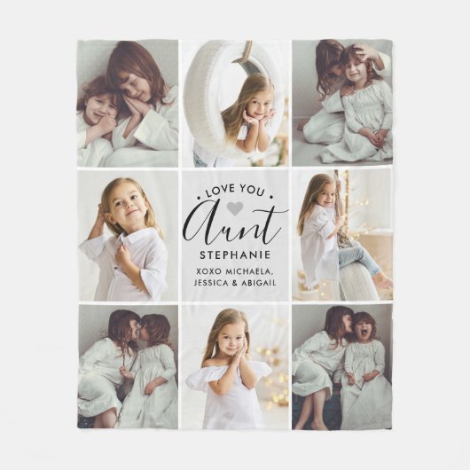 手書パーソナライズされたきの愛よ叔母さん8 – 写真 フリースブランケット (正面)