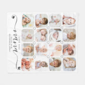 手書パーソナライズされたきラブユナナ16写真 フリースブランケット (正面(横))