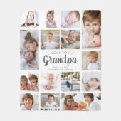 手書パーソナライズされたき愛You Grandpa 15写真 フリースブランケット (正面)