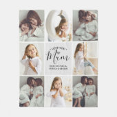 手書パーソナライズされたき愛You Mum 8-Photo フリースブランケット (正面)