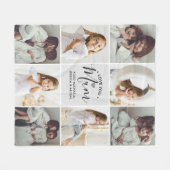 手書パーソナライズされたき愛You Mum 8-Photo フリースブランケット (正面(横))