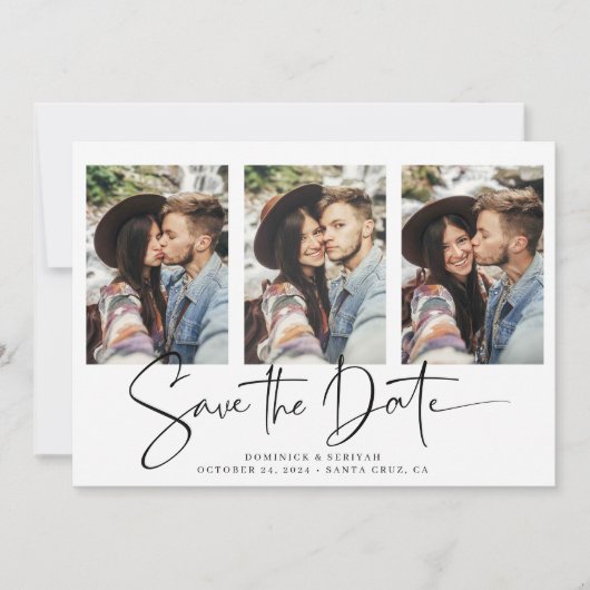 手書モダンきで複数の写真を保存 セーブザデート (正面)