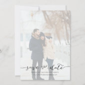 手書モダンきの写真の日付の保存 セーブザデート (裏面)