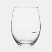 手書モダンきの書道の先生 ステムなしワイングラス (右)