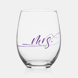 手書モダンきの書道の夫人 ステムなしワイングラス