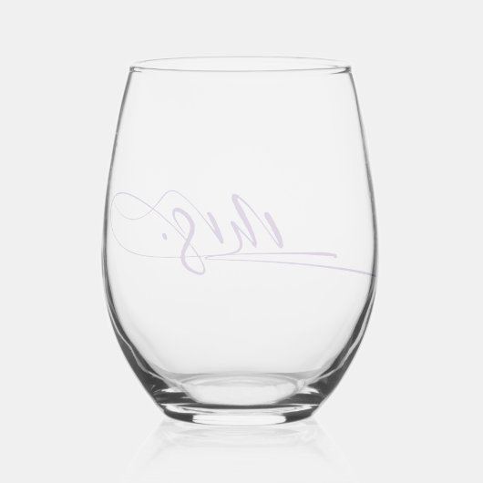 手書モダンきの書道の夫人 ステムなしワイングラス (裏面)